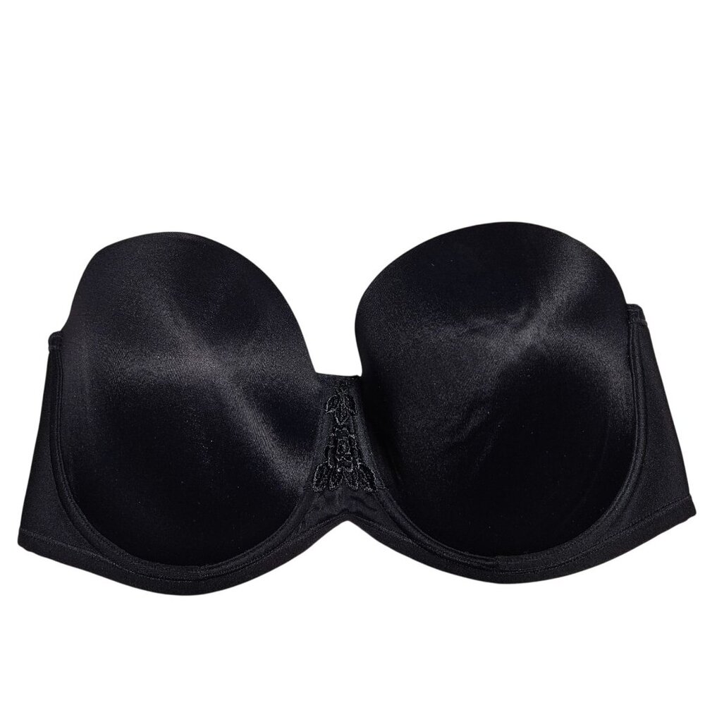 Vanity Fair Full Figure Strapless Underwire Padded Bra Size Size 38D Black